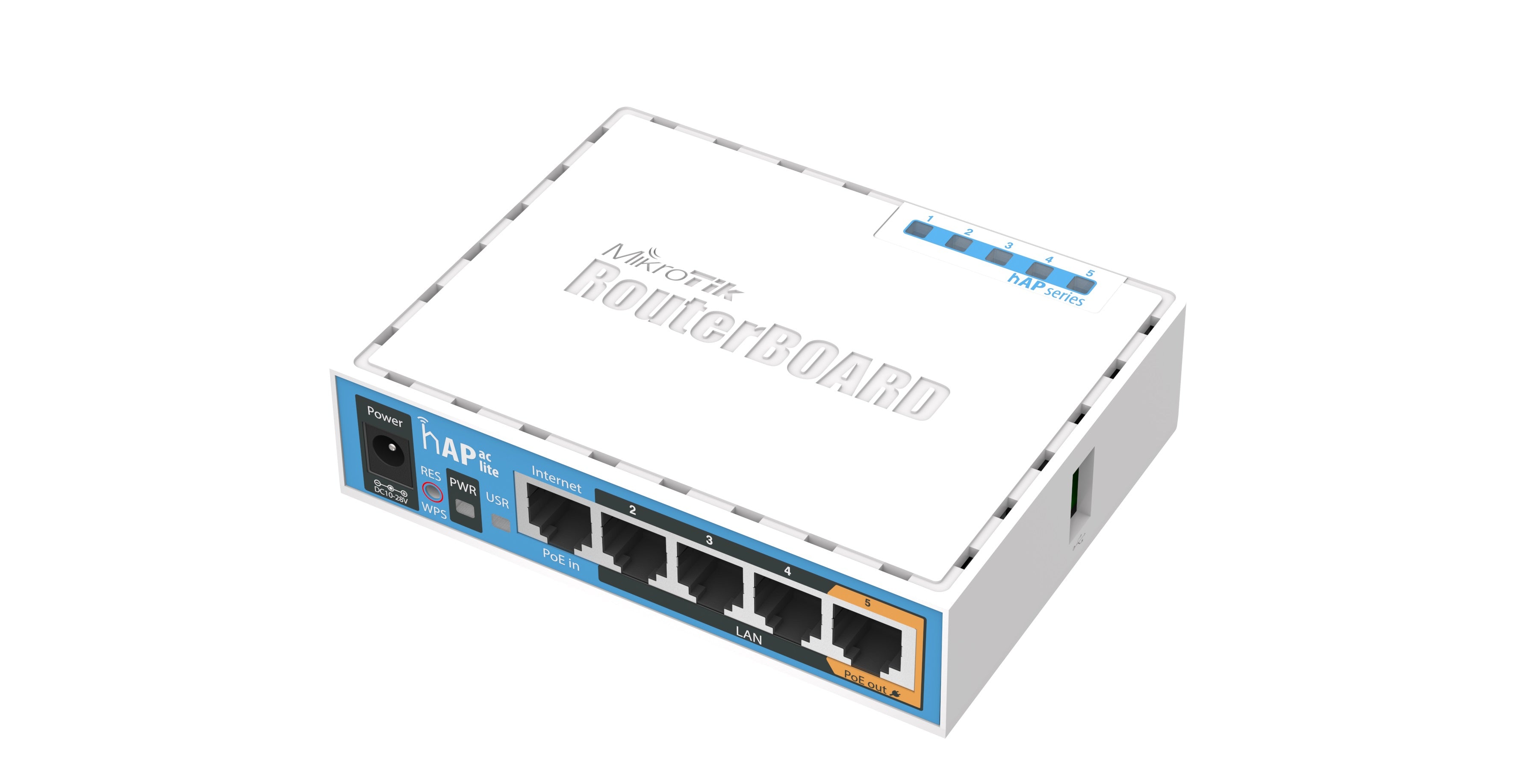 MikroTik RB952Ui-5ac2nD-US Dual-Band 2.4/5GHz AP, 802.11ac, Five Ethernet Ports, PoE Out On Port 5, USB For 3G/4G Support