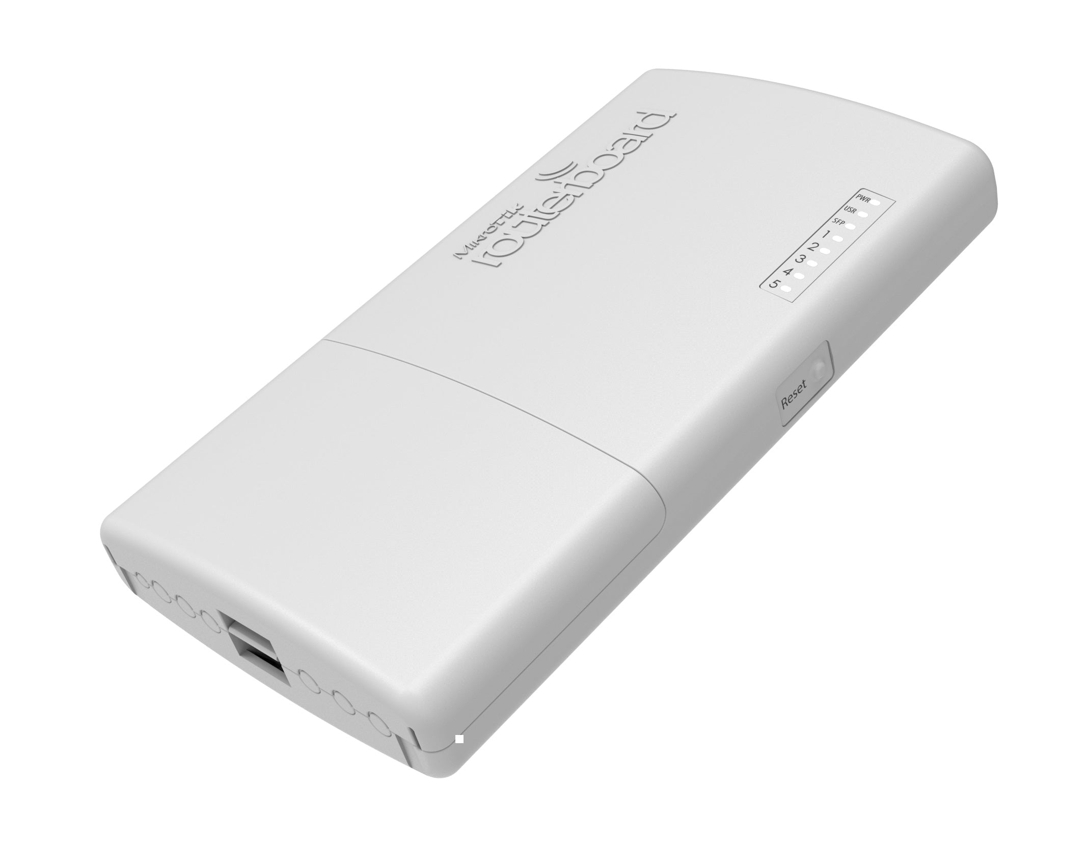 MikroTik PowerBox Pro 5x Gigabit Ethernet Router w/ PoE-out, SFP Cage, Outdoor Enclosure, 800MHz CPU, 128MB RAM