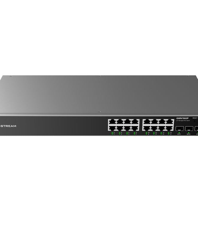 Grandstream GWN7802P 16-Port Gigabit L2+ Managed PoE/PoE+ Switch with 4 SFP