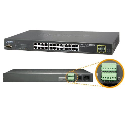 Planet IGSW-24040T Industrial 24-Port 10/100/1000Mbps with 4 Shared SFP Managed Gigabit Switch