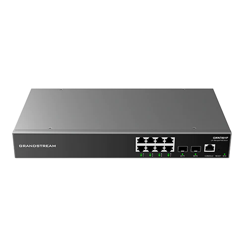 Grandstream GWN7801P 8-Port Gigabit L2+ Managed PoE/PoE+ Switch with 2 SFP