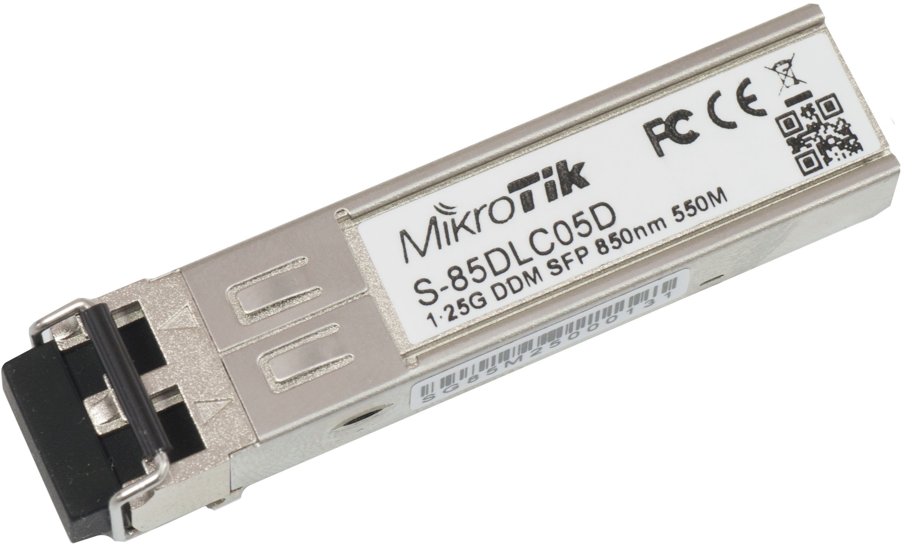 MikroTik S-85DLC05D SFP Module, 1.25G Data Rate, Multi Mode, 550m Distance, 850nm Dual LC Connector