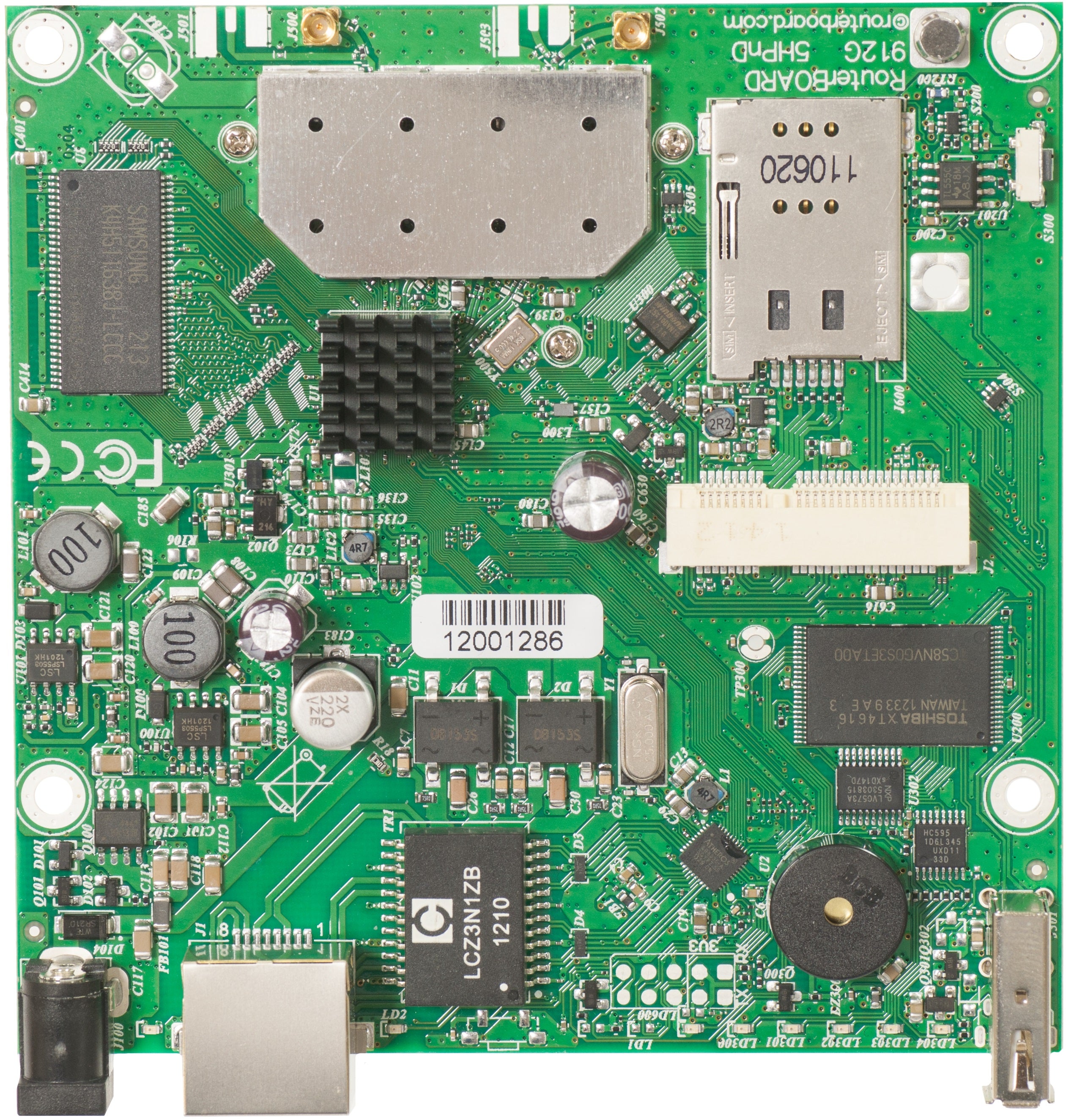 MikroTik RB912UAG-5HPnD RouterBOARD, 600MHz CPU, 64MB RAM, USB Port, 802.11a/n Wireless, mPCIe Slot, RouterOS L4