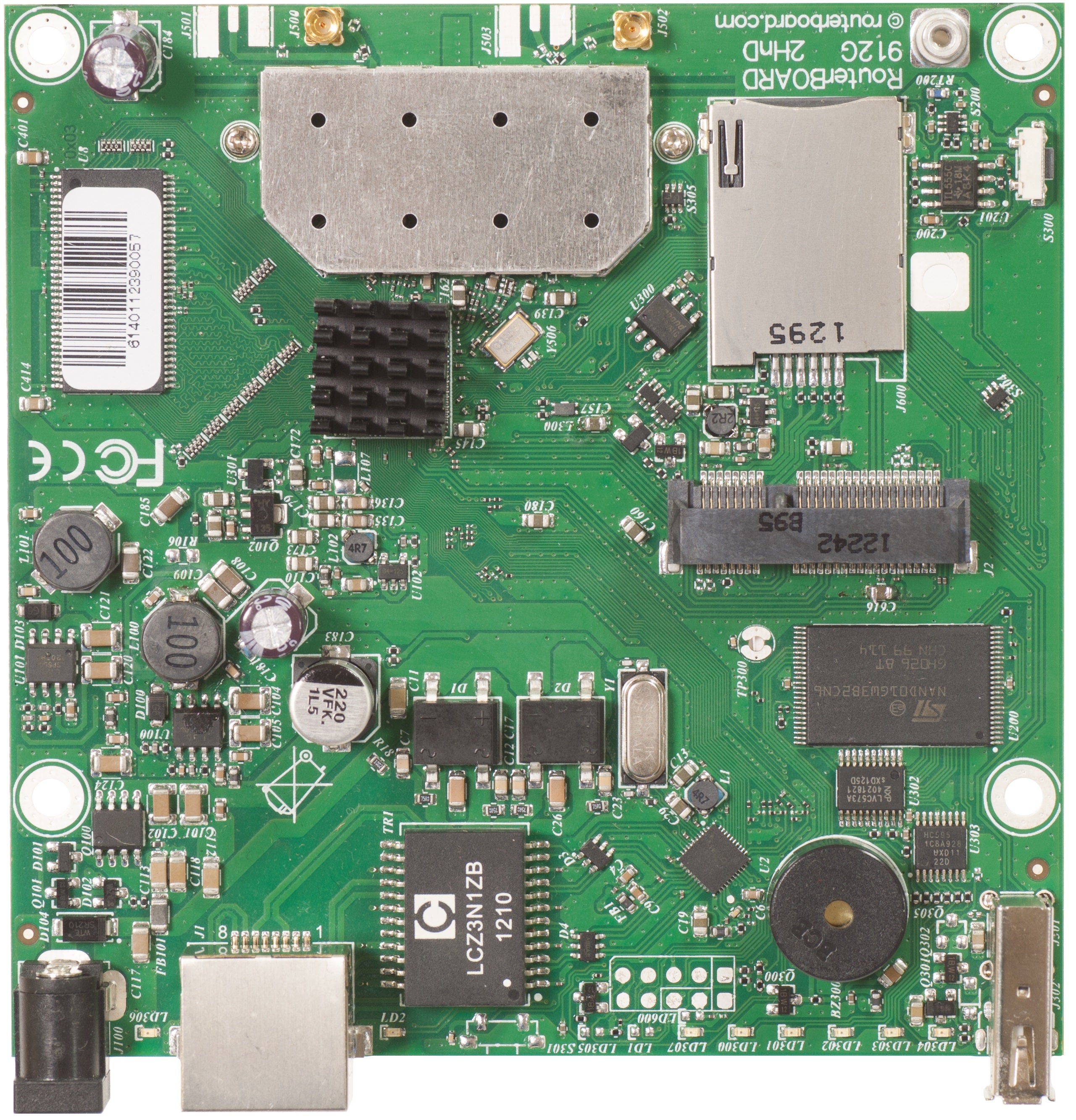 MikroTik RB912UAG-2HPnD RouterBOARD, 600MHz CPU, 64MB RAM, USB Port, mPCIe Slot, 802.11b/g/n, RouterOS L4