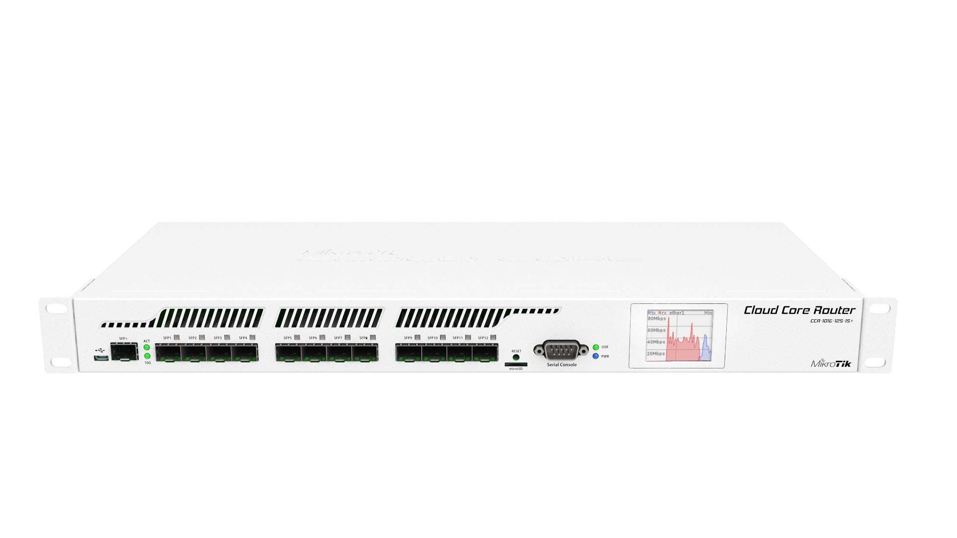 MikroTik CCR1016-12S-1S+ Cloud Core Router with Tilera Tile-Gx16 CPU, 16-Port SFP, 1 SFP+ 10G Cage, Dual Redundant Power