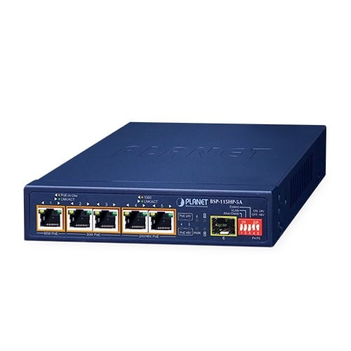 Planet 5-Port Hybrid PoE Solar PoE Switch with SFP