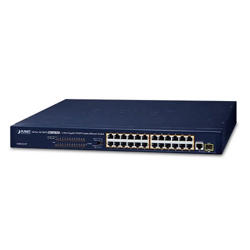 Planet 24-Port 10/100BASE-TX 802.3at PoE + 1-Port Gigabit TP/SFP Combo Ethernet Switch