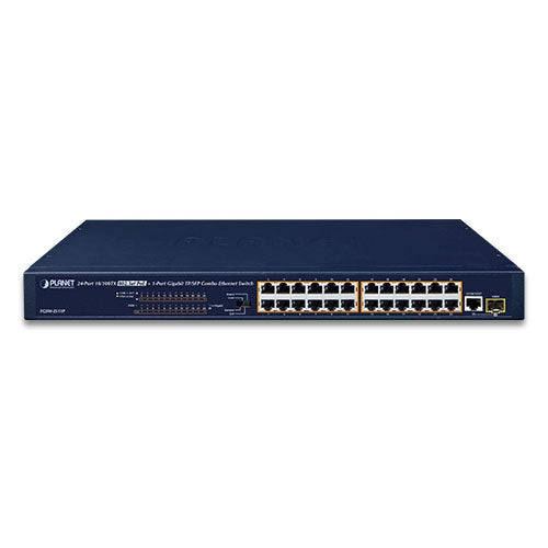 Planet 24-Port 10/100BASE-TX 802.3at PoE + 1-Port Gigabit TP/SFP Combo Ethernet Switch
