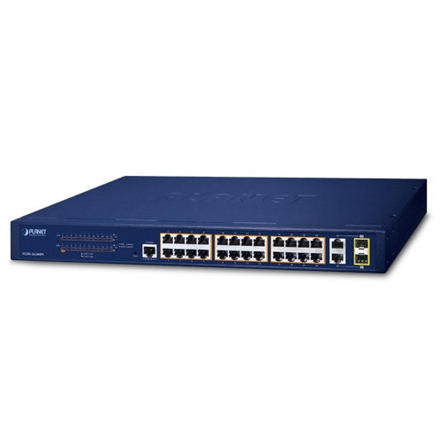 Planet FGSW-2624HPS 24-Port 10/100TX 802.3at PoE + 2-Port Gigabit TP/SFP Combo Web Smart Ethernet Switch (220W PoE budget)