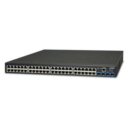 Planet GS-2240-48T4X 48-port 10/100/1000T + 4-port 10G SFP+ Web Smart Manageable Ethernet Switch, 802.1Q VLAN, IGMP Snooping, MSTP, LACP, SNMPv1/v2c