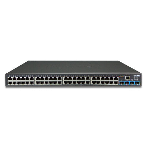 Planet GS-2240-48T4X 48-port 10/100/1000T + 4-port 10G SFP+ Web Smart Manageable Ethernet Switch, 802.1Q VLAN, IGMP Snooping, MSTP, LACP, SNMPv1/v2c