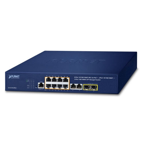 Planet 10-Port 802.3at PoE 2-Port SFP Managed Switch