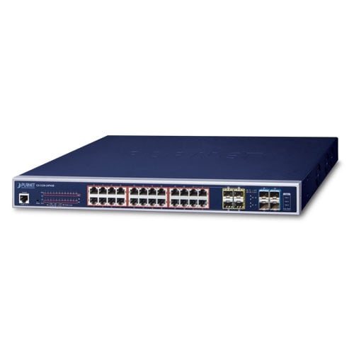 Planet L3 24-Port 802.3at PoE + 4-Port 10G SFP+ Managed Switch Redundant Power