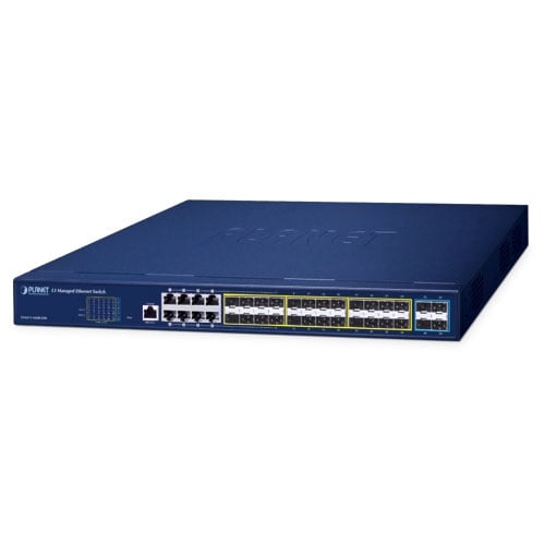 Planet L3 16-Port 100/1000X SFP + 8-Port Gigabit TP/SFP combo + 4-Port 10G SFP+ Managed Ethernet Switch