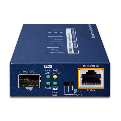Planet GUP-805A-95W SFP to Copper 802.3bt PoE++ Media Converter (95 Watts)