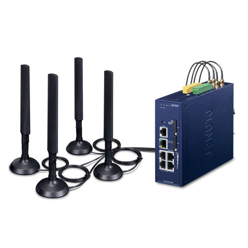 Planet ICG-2515-NR Industrial 5G NR Cellular Gateway with 5-Port 10/100/1000T