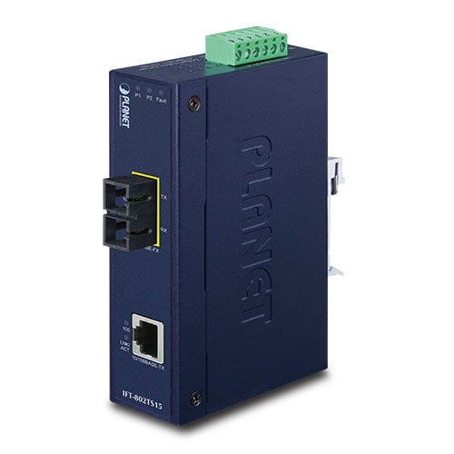 Planet 10/100Base-TX to 100Base-FX Industrial Media Converter - 15km (-40~75 degrees C)