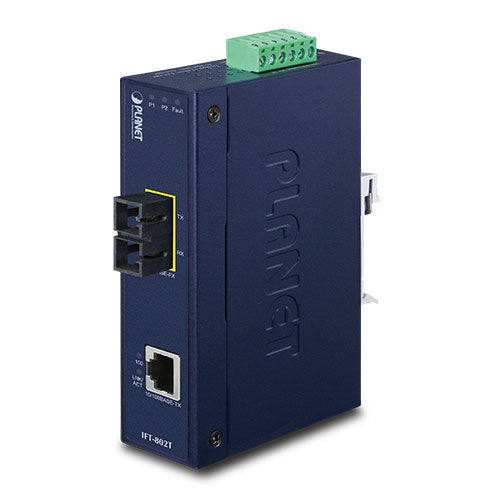 Planet 10/100Base-TX to 100Base-FX Industrial Media Converter - 2km (-40~75 degrees C)