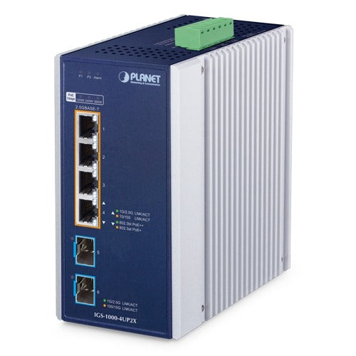 Planet Industrial 4-Port 2.5G 802.3bt PoE + 2-Port 10G SFP+ Ethernet Switch