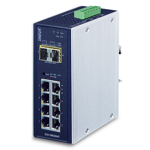 Planet IGS-10020MT Industrial 8-Port 1G + 2 SFP Managed Switch