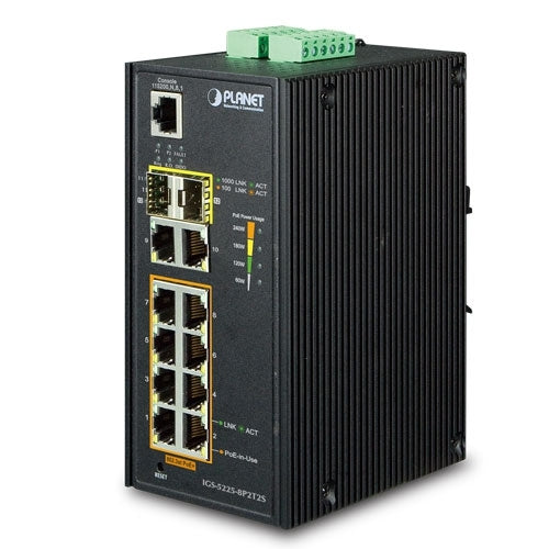 Planet IP30 Industrial L2+/L4 8-Port 802.3at PoE + SFP Full Managed Switch