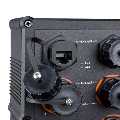 Planet IGS-604HPT-RJ Industrial 4-Port 10/100/1000T 802.3at PoE + 2-Port 10/100/1000T Managed Ethernet Switch, 6 x waterproof RJ45 connectors included