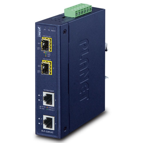Planet Industrial 2-port 10/100/1000T to 2-port 100/1000/2500X SFP Media Converter