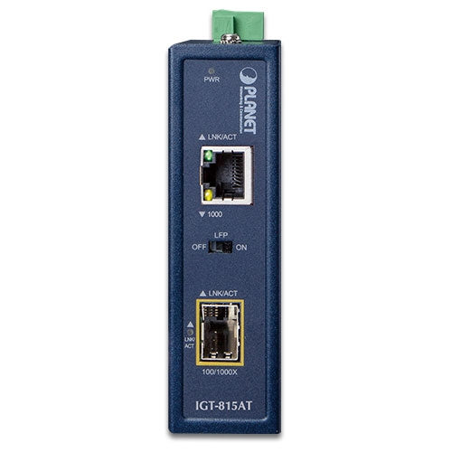 Planet Industrial Compact Copper to SFP Media Converter