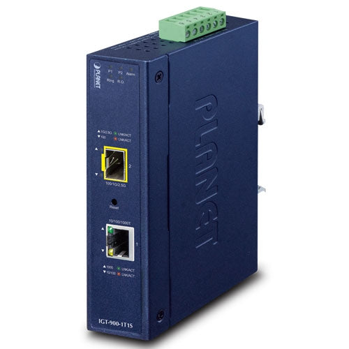 Planet Industrial 1-Port Gigabit + 1-Port 1G/2.5G SFP Managed Media Converter