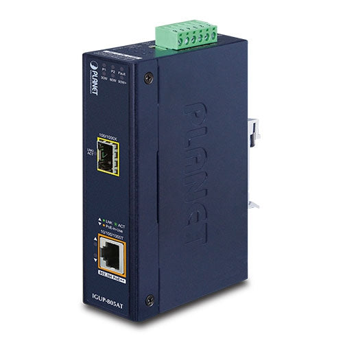 Planet Industrial 1-Port SFP to 1-Port 802.3bt PoE++ Media Converter