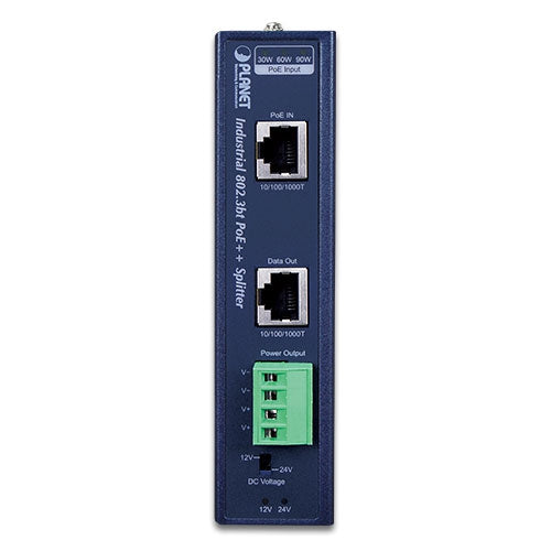 Planet Industrial Single-Port Gigabit 802.3bt PoE++ Splitter 70W