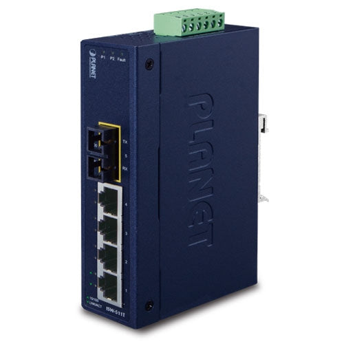 PLANET IP30 4-Port 10/100Base-TX + 1-Port 100Base-FX Industrial Ethernet Switch