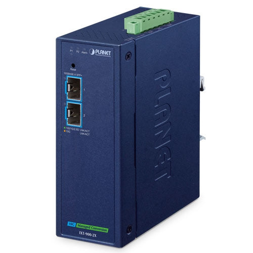 Planet IXT-900-2X Industrial 2-Port 10GBASE-X SFP+ Managed Media Converter