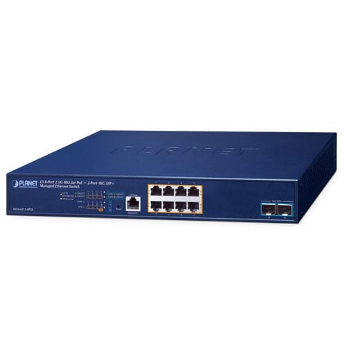 Planet L3 8-Port 2.5GBASE-T 802.3at PoE + 2-Port 10GBASE-X SFP+ Managed Ethernet Switch