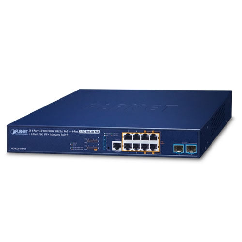 Planet L3 4-Port 802.3at PoE 4-Port 2.5G 802.3bt PoE 2-Port 10G SFP+ Managed Switch