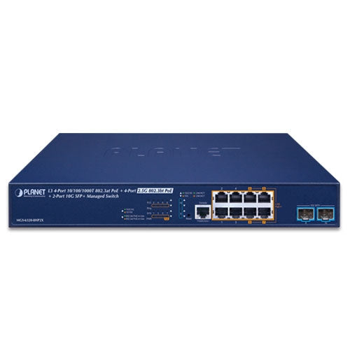 Planet L3 4-Port 802.3at PoE 4-Port 2.5G 802.3bt PoE 2-Port 10G SFP+ Managed Switch