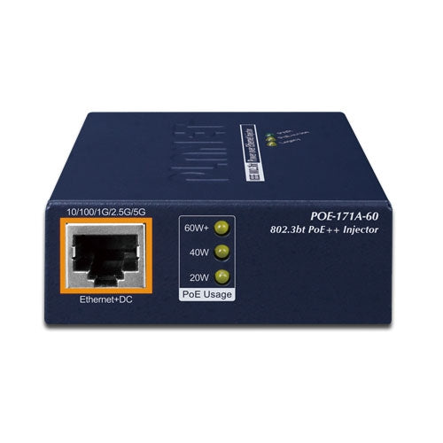 Planet POE-171A-60 Single-Port 802.3bt Ultra PoE Injector 60 Watts