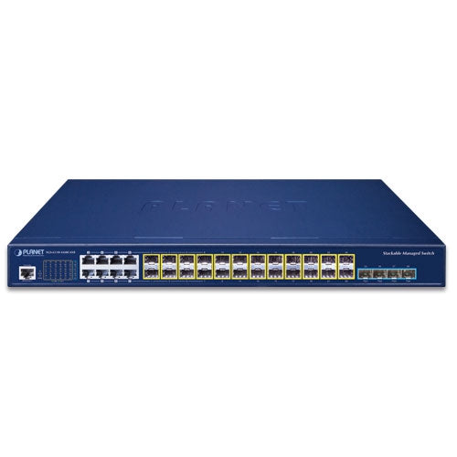 Planet L3 16-Port SFP 8-Port Gigabit TP/SFP + 4-Port 10G SFP+ Stackable Managed Switch
