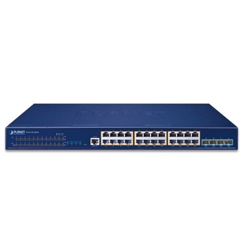 Planet L3 24-Port 802.3at PoE + 4-Port 10G SFP+ Stackable Managed Switch