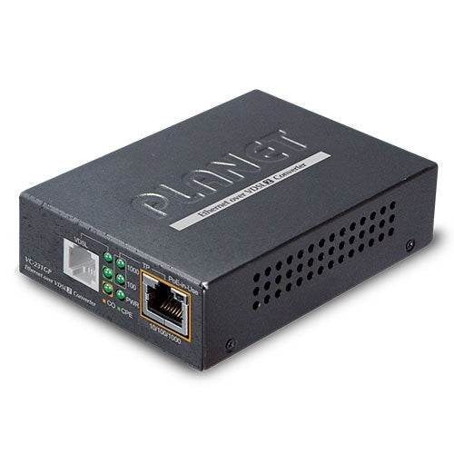 Planet VC-231GP 1-Port Gigabit 802.3at PoE+ Ethernet to VDSL2 Converter