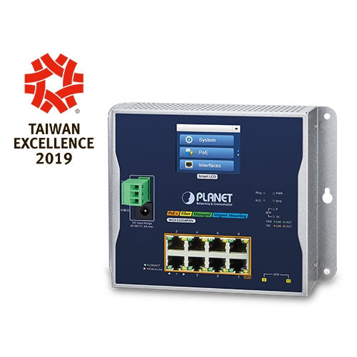 Planet IP30 IPv6/IPv4 L2+ 8-Port 802.3at PoE + 2-Port SFP  Managed Switch w/ LCD