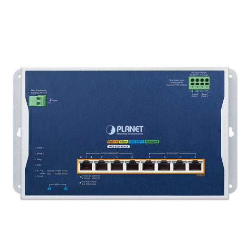 Planet Industrial L3 4-Port 2.5G 802.3bt PoE + 4-Port 802.3bt PoE + 2-Port 10G SFP+ Wall-mount Managed Switch