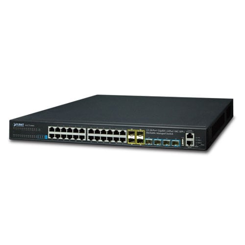 PLANET XGS3-24042 24-Port Stackable Gigabit, 4-Port 10G, IPv6 / IPv4 Managed Switch