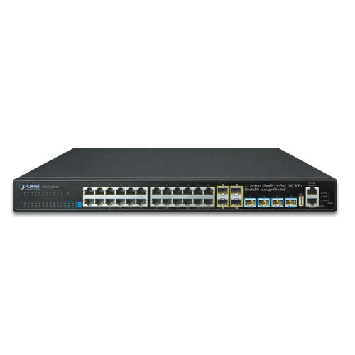 PLANET XGS3-24042 24-Port Stackable Gigabit, 4-Port 10G, IPv6 / IPv4 Managed Switch