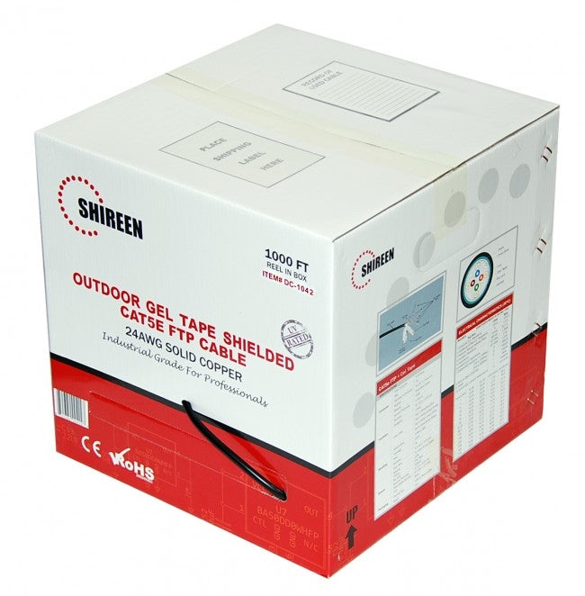 DC-1042 - Outdoor Shielded Dry Gel Tape CAT5e FTP Cable 1000ft Spool