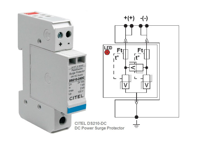 Citel DS210-12DC DC Power Supply Surge Protector, 12V