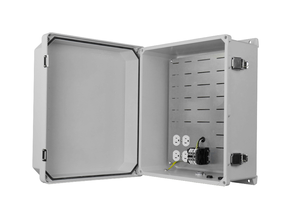 HW-N18-1- 18x16x8 FRP Nema Universal Mounting Enclosure, 120VAC Outlets