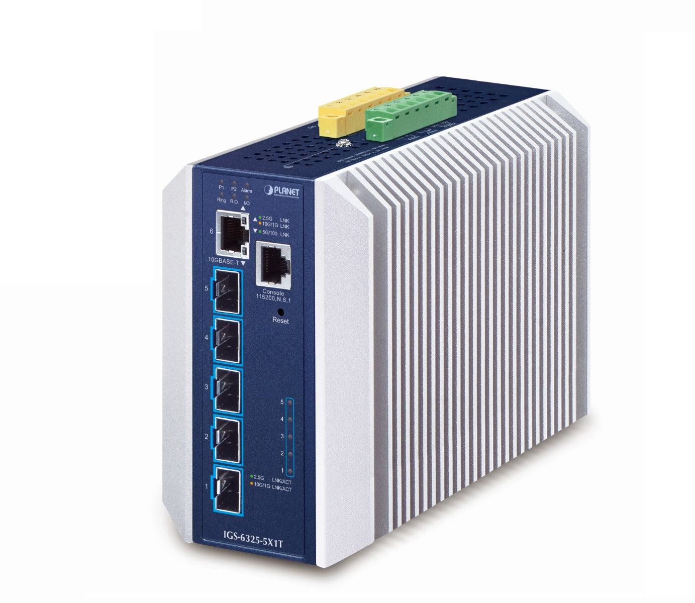 Planet Industrial Layer 3 5-Port 10GBASE-X SFP+ + 1-Port 10GBASE-T Managed Ethernet Switch