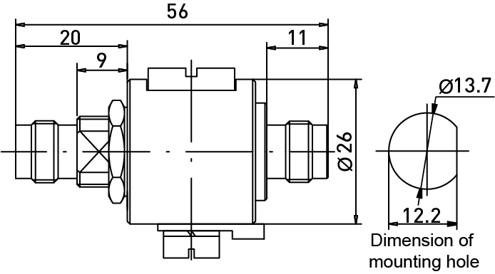 Citel P8AX09-T-FF Gas Tube Coaxial Surge Protector 25 W DC-5GHz