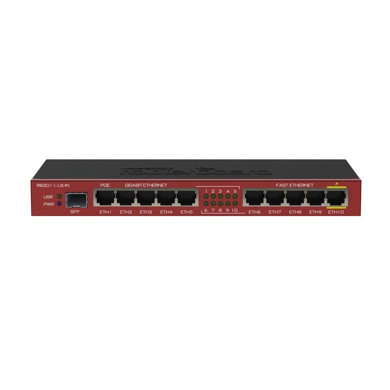 MikroTik RB2011ILS-IN 74K MIPS CPU 64MB RAM 1x SFP port 5x LAN 5x Gigabit